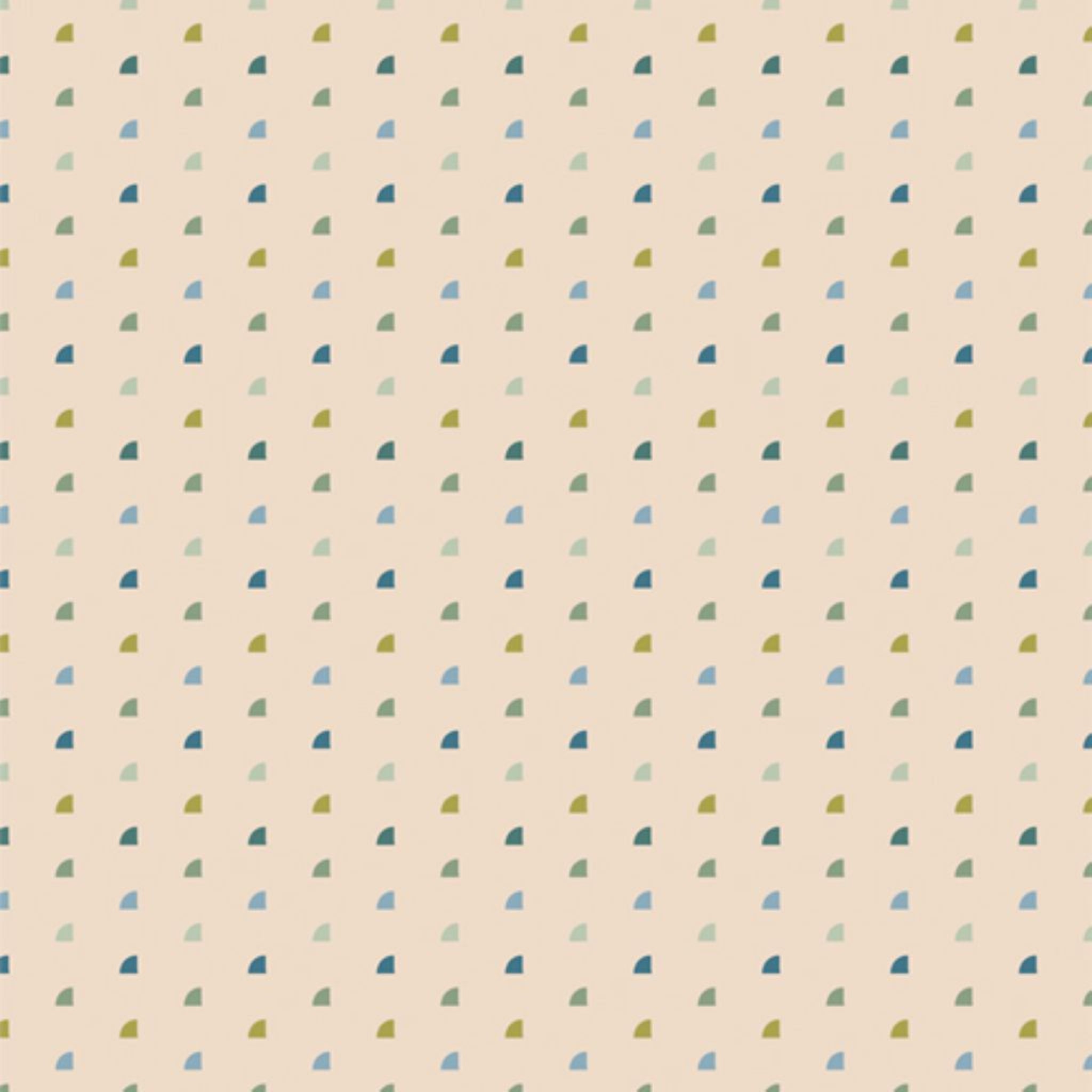 100% cotton fabric in cream with quarter circles.