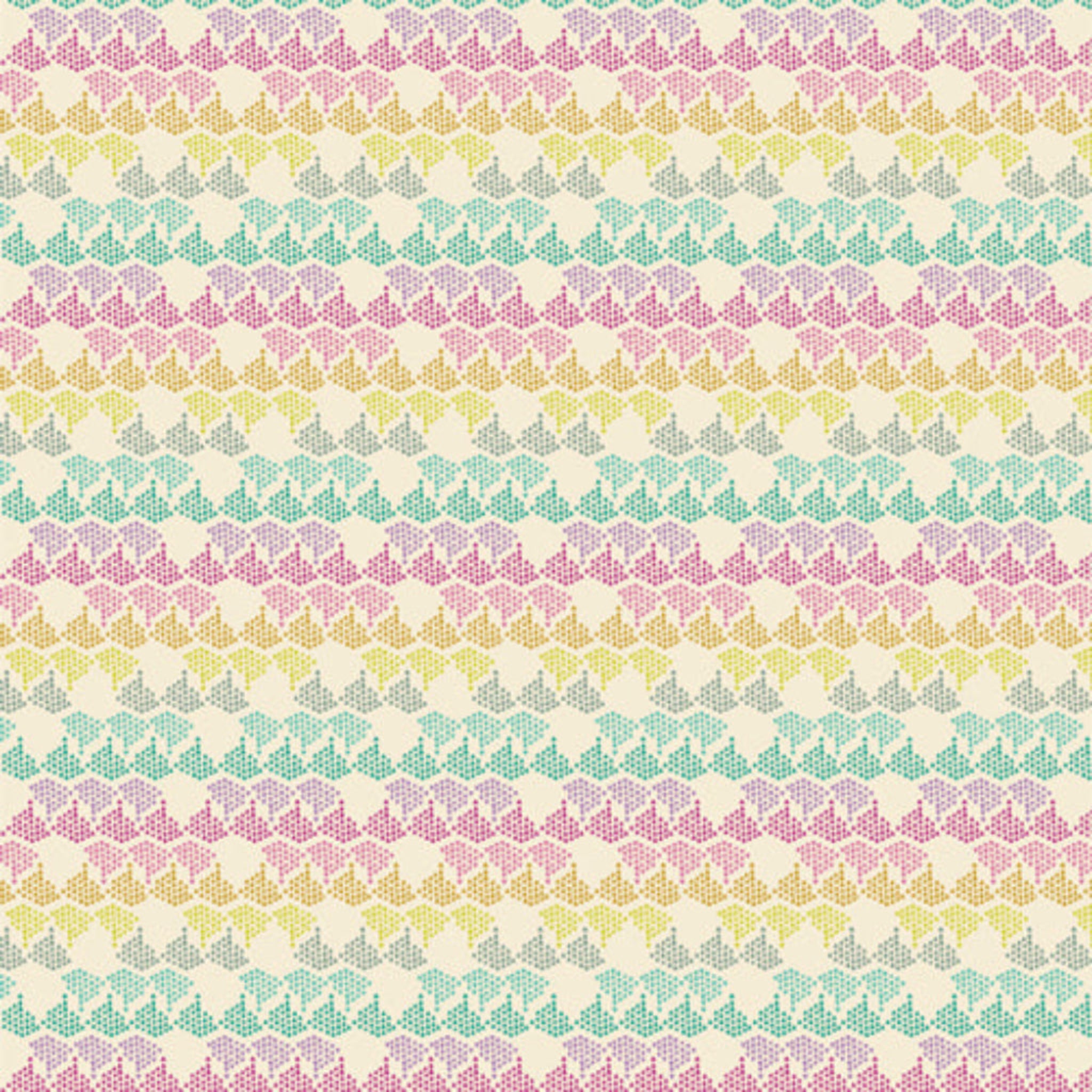 Pastel geometric pattern on a cream background 100% cotton fabric
