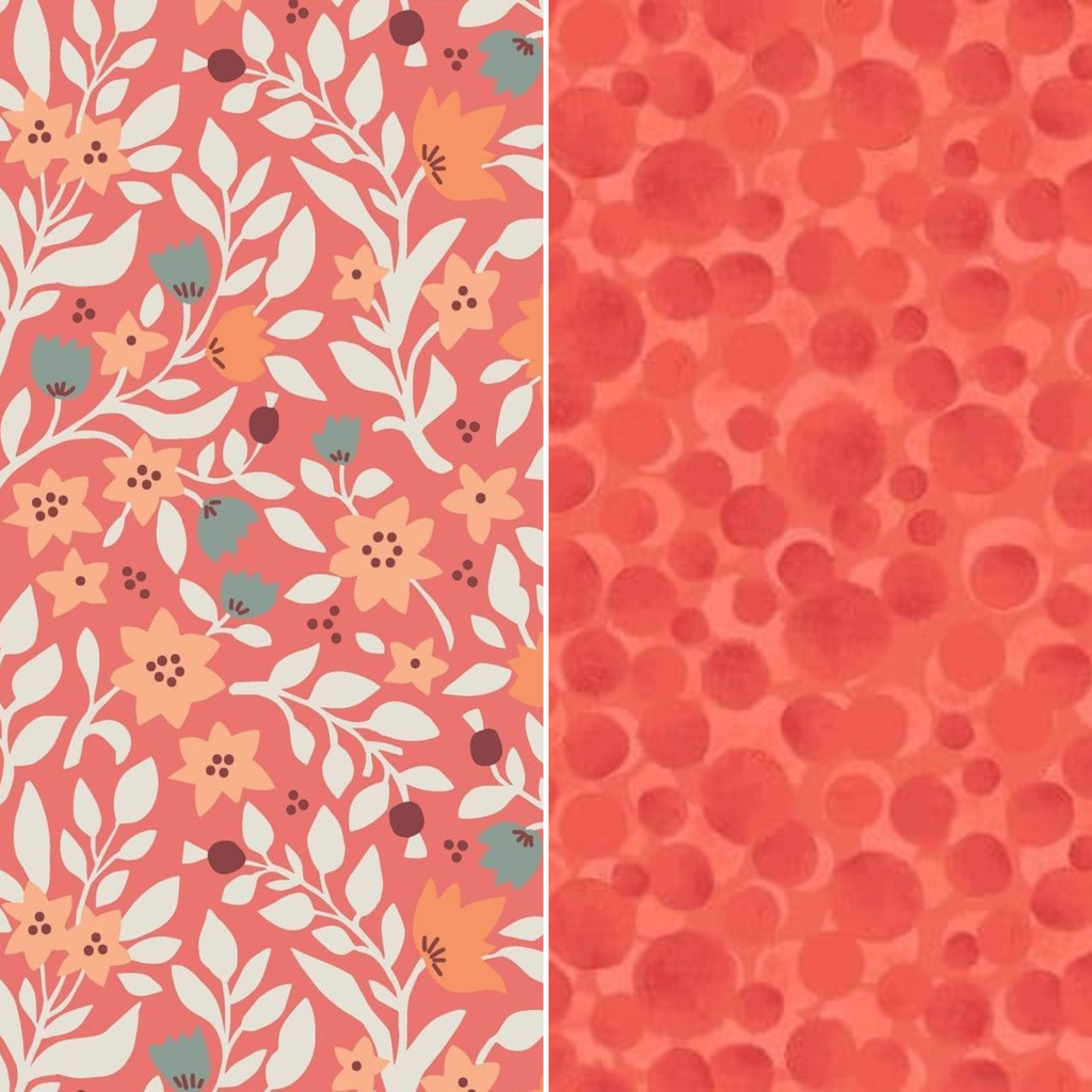 Stand Up Frame Purse Sewing Kit - Coral Floral - Lewis & Irene Fabrics