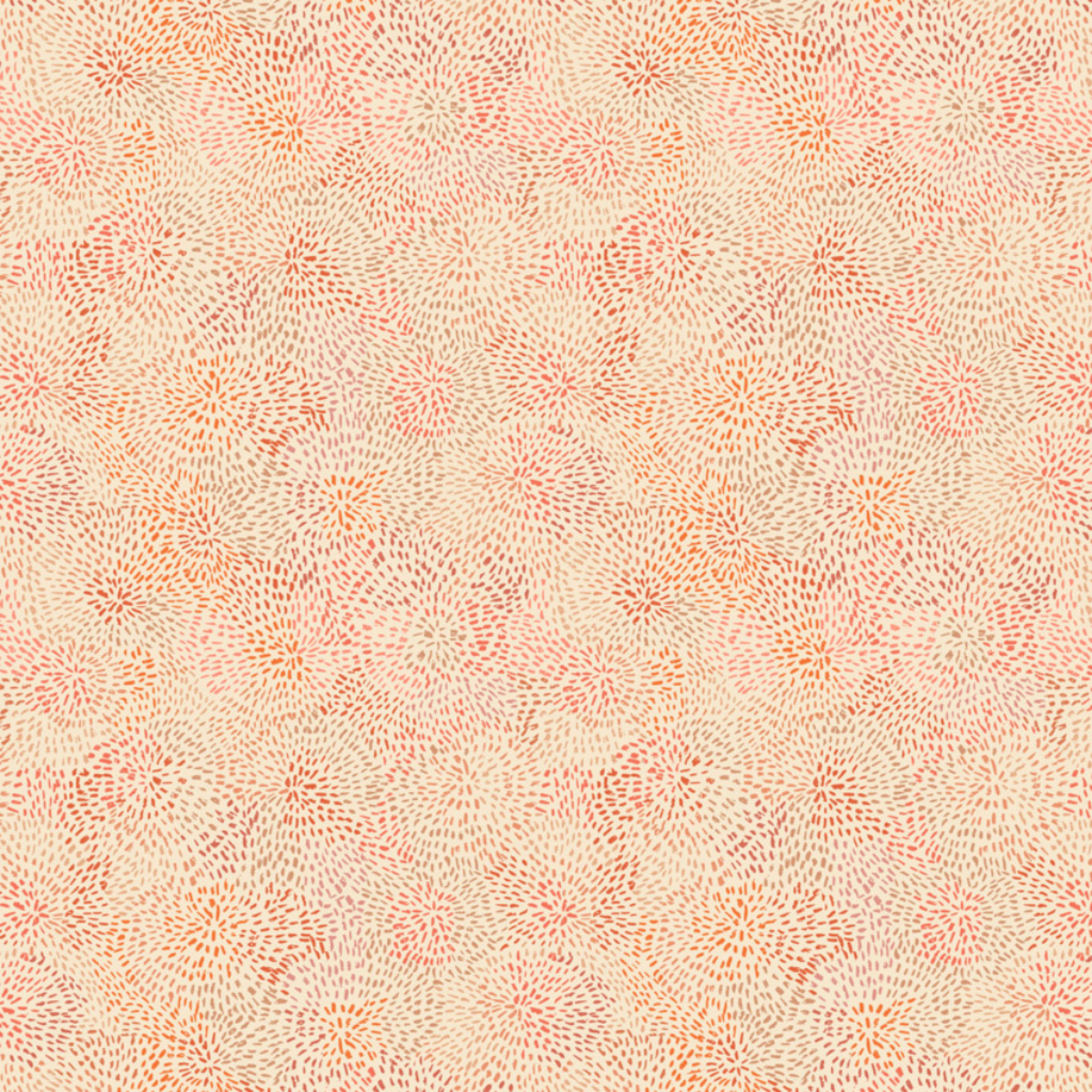 Orange and beige swirly pattern fabric