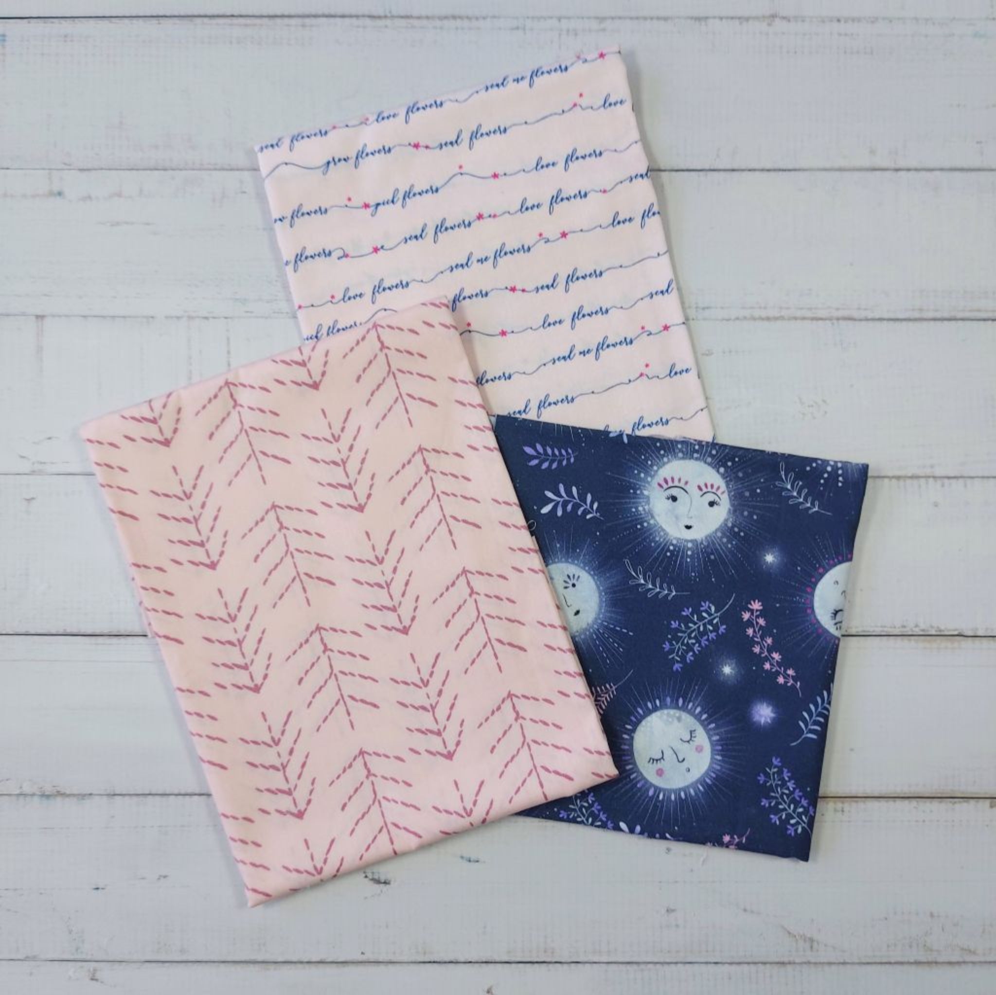 Four patterned fabric pieces