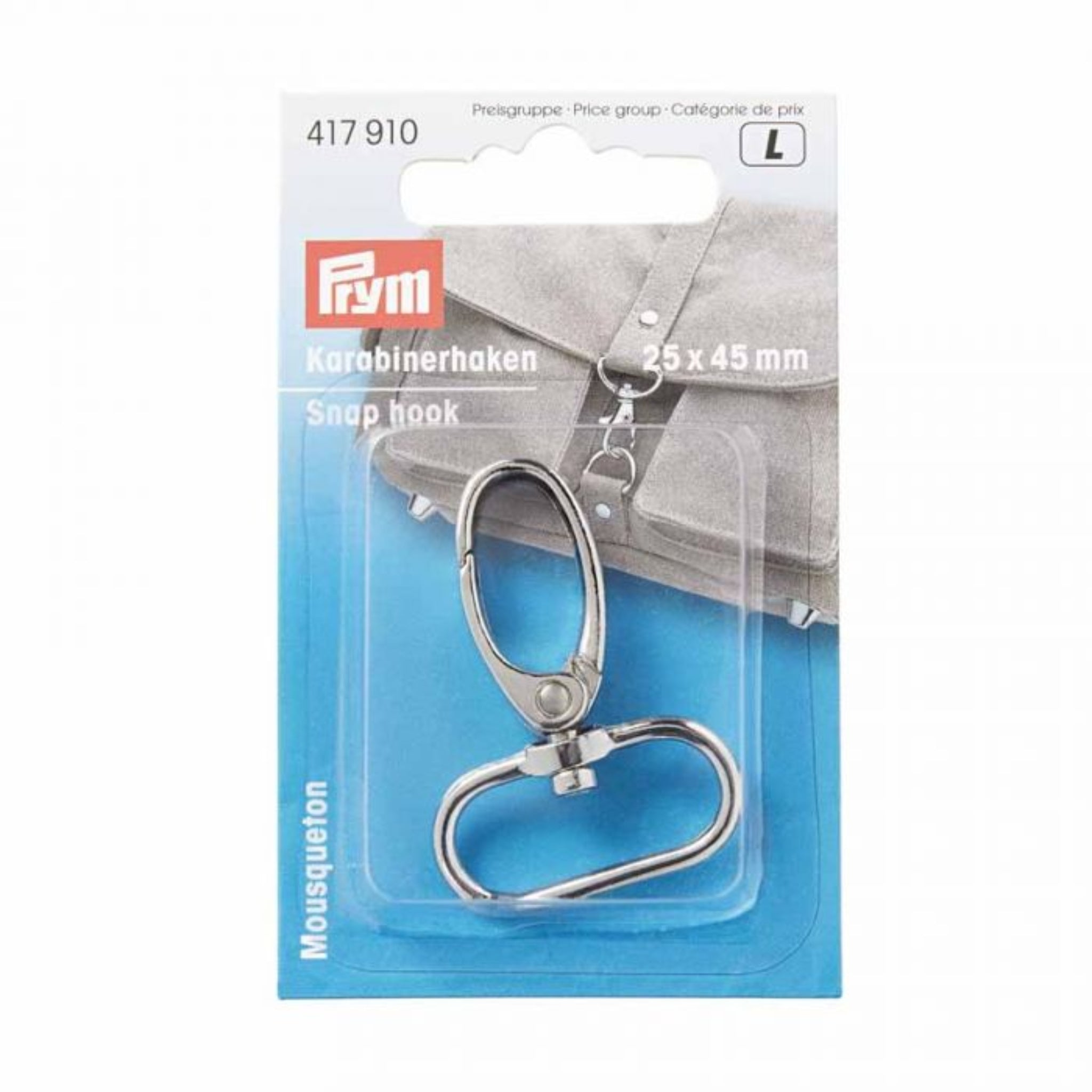 A Prym silver metal snap hook 25mm.
