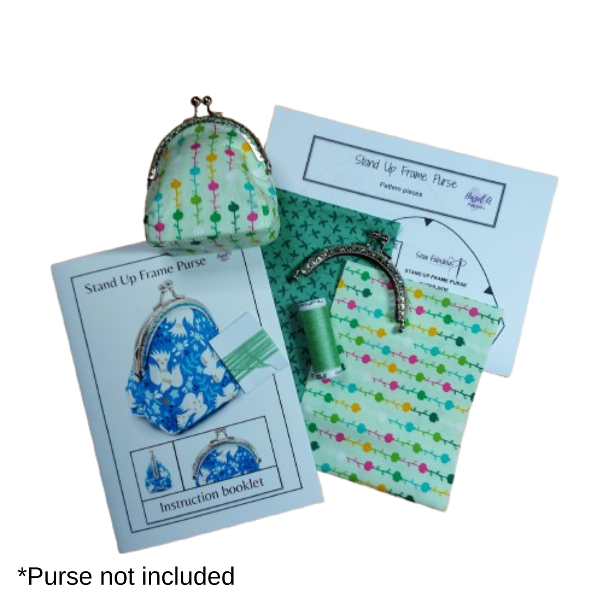 Stand Up Frame Purse Sewing Kit - Mint Green - AGF + L&I Fabrics