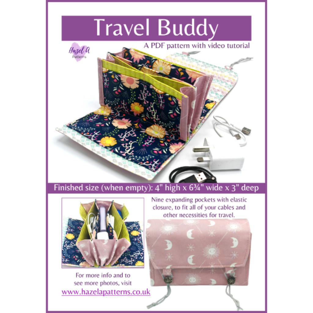 Travel Buddy pattern with video tutorial for sewing an organizer.