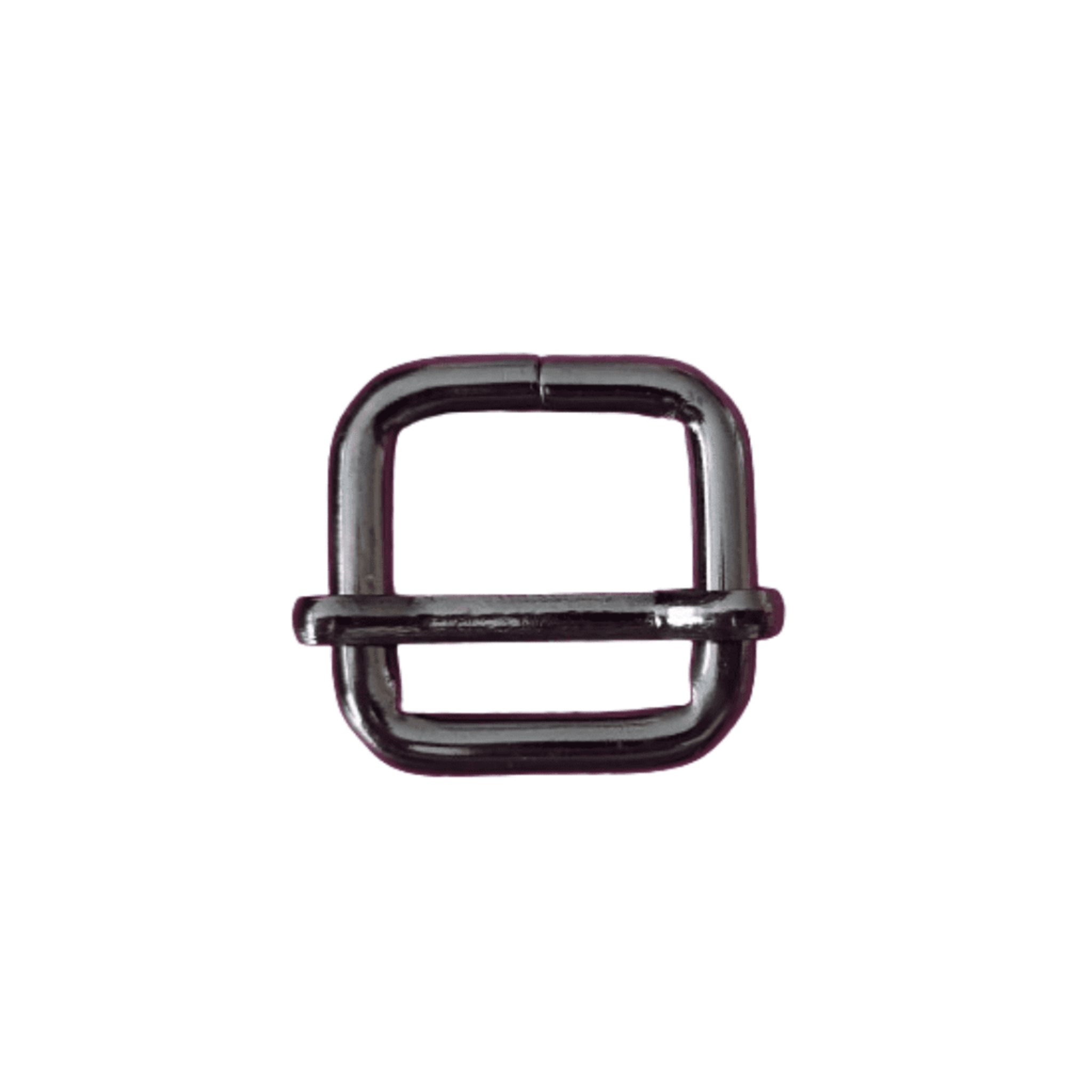 Metallic square bag slider on a white background
