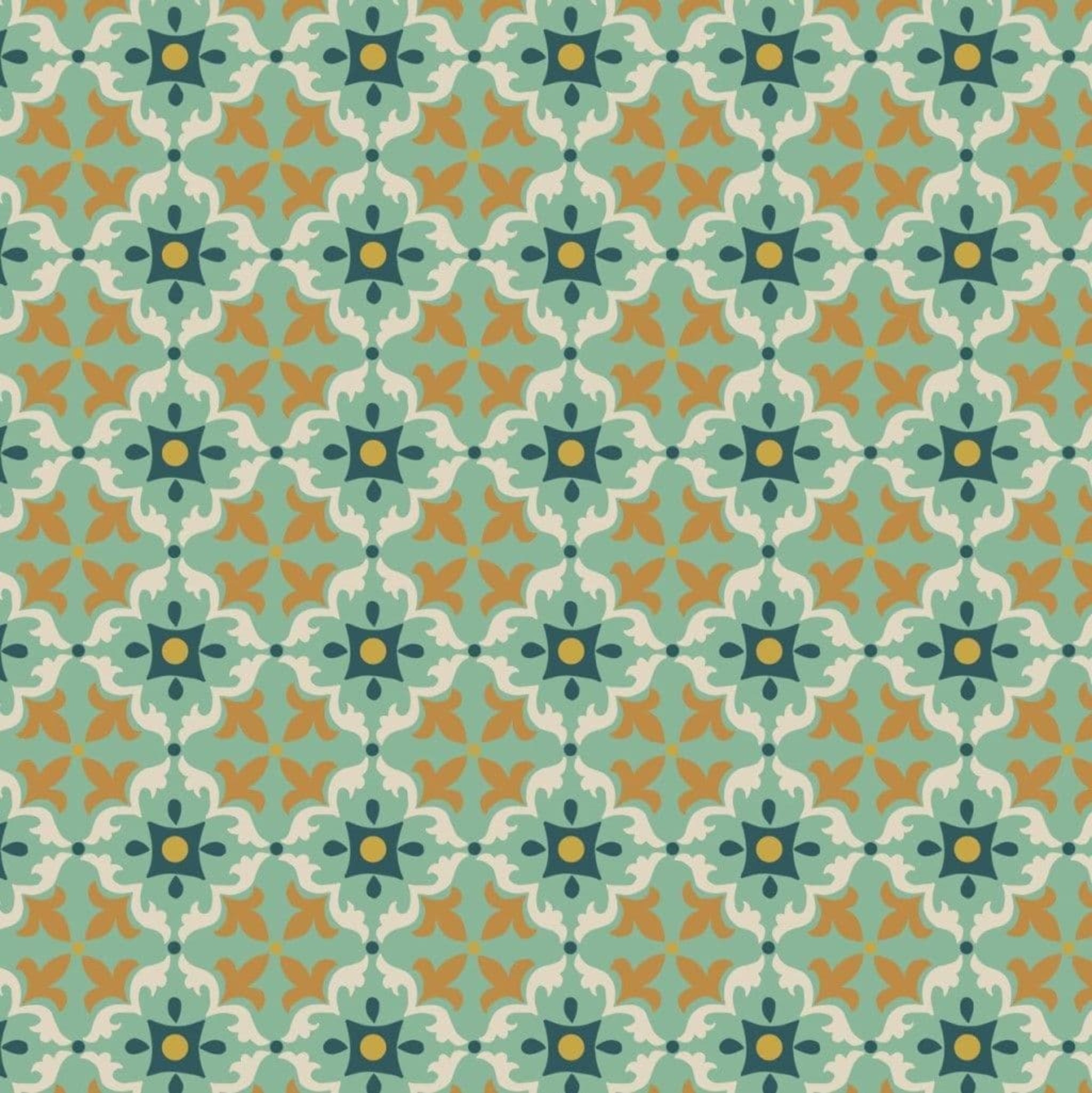 Lewis & Irene Majolica - Multi Tile - 100% Cotton Fabric