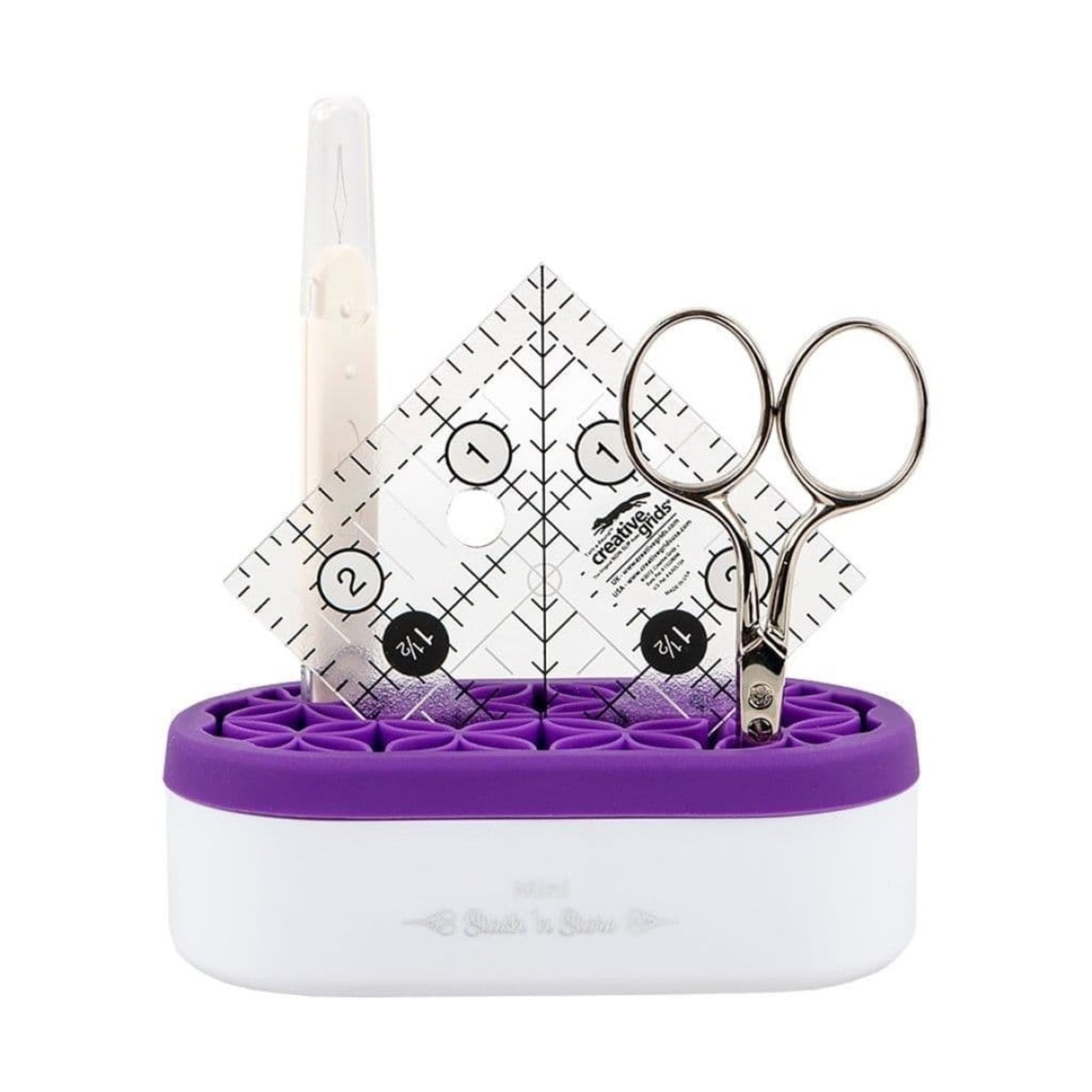 storage for sewing tools in purple