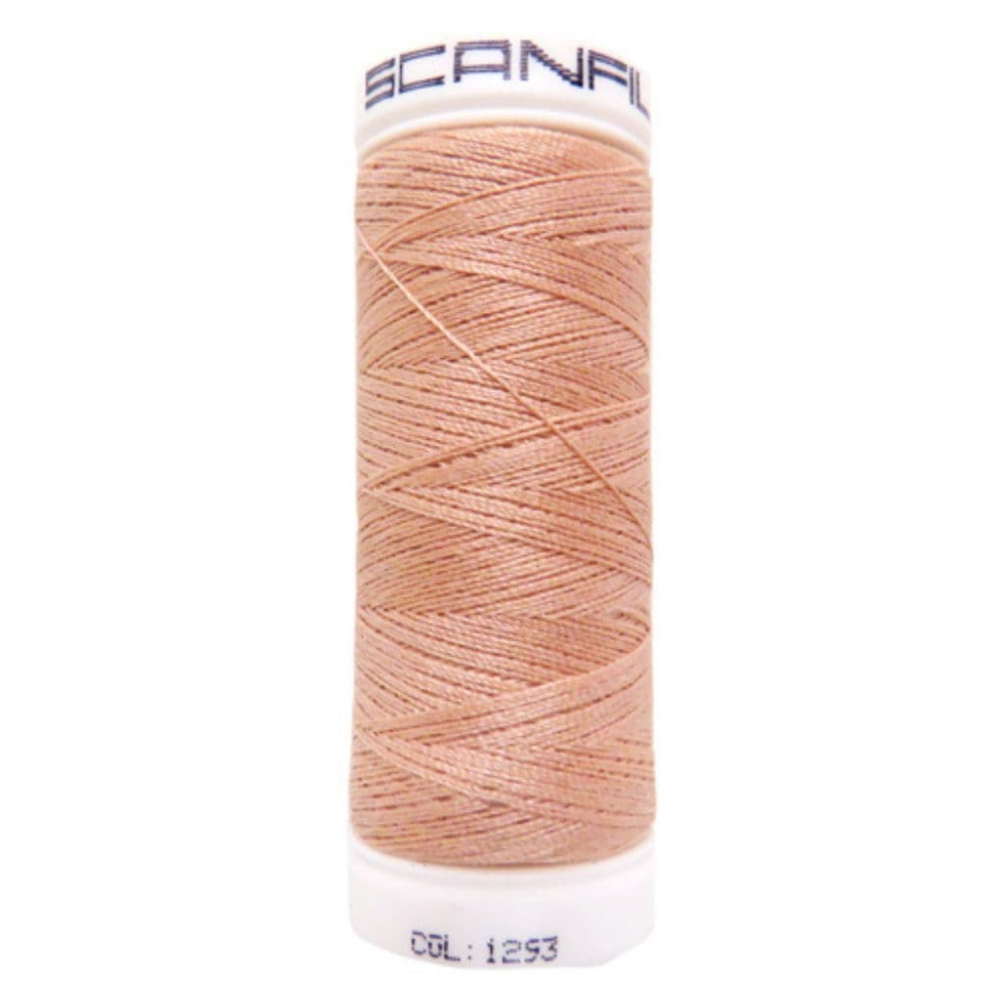 Reel of polyester sewing thread - peach