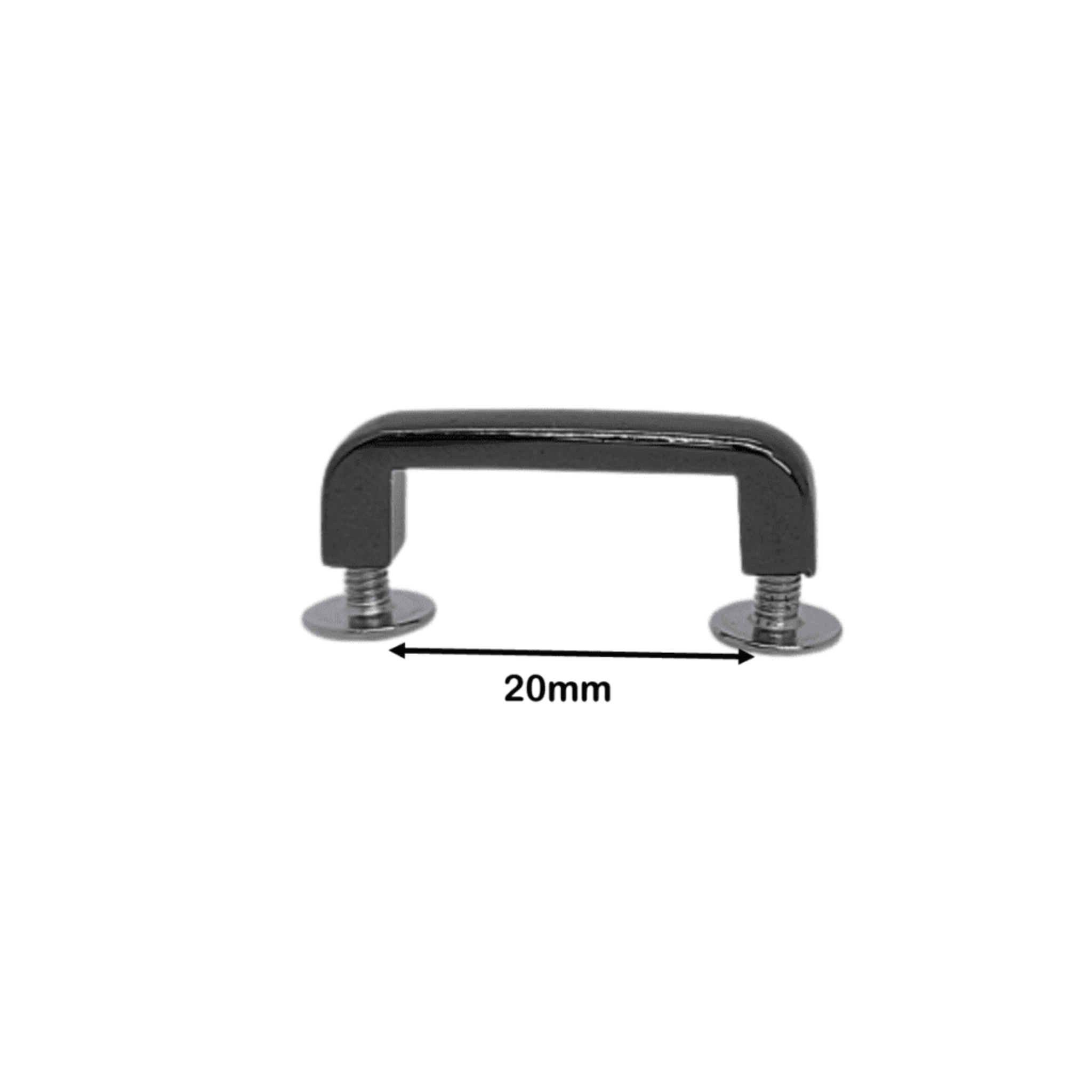 Gun metal strap keeper for bag making