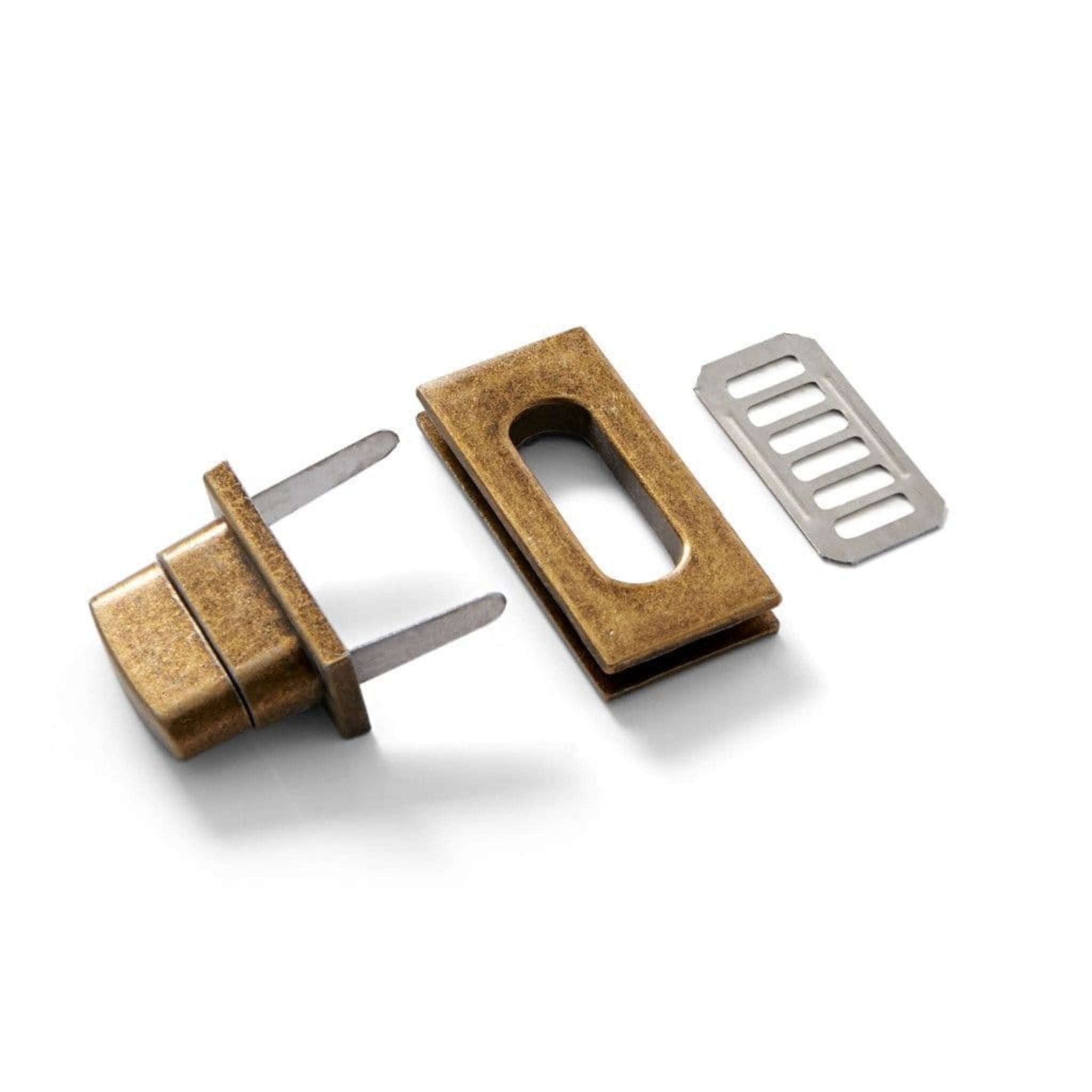 Prym turn lock for bag making antique brass